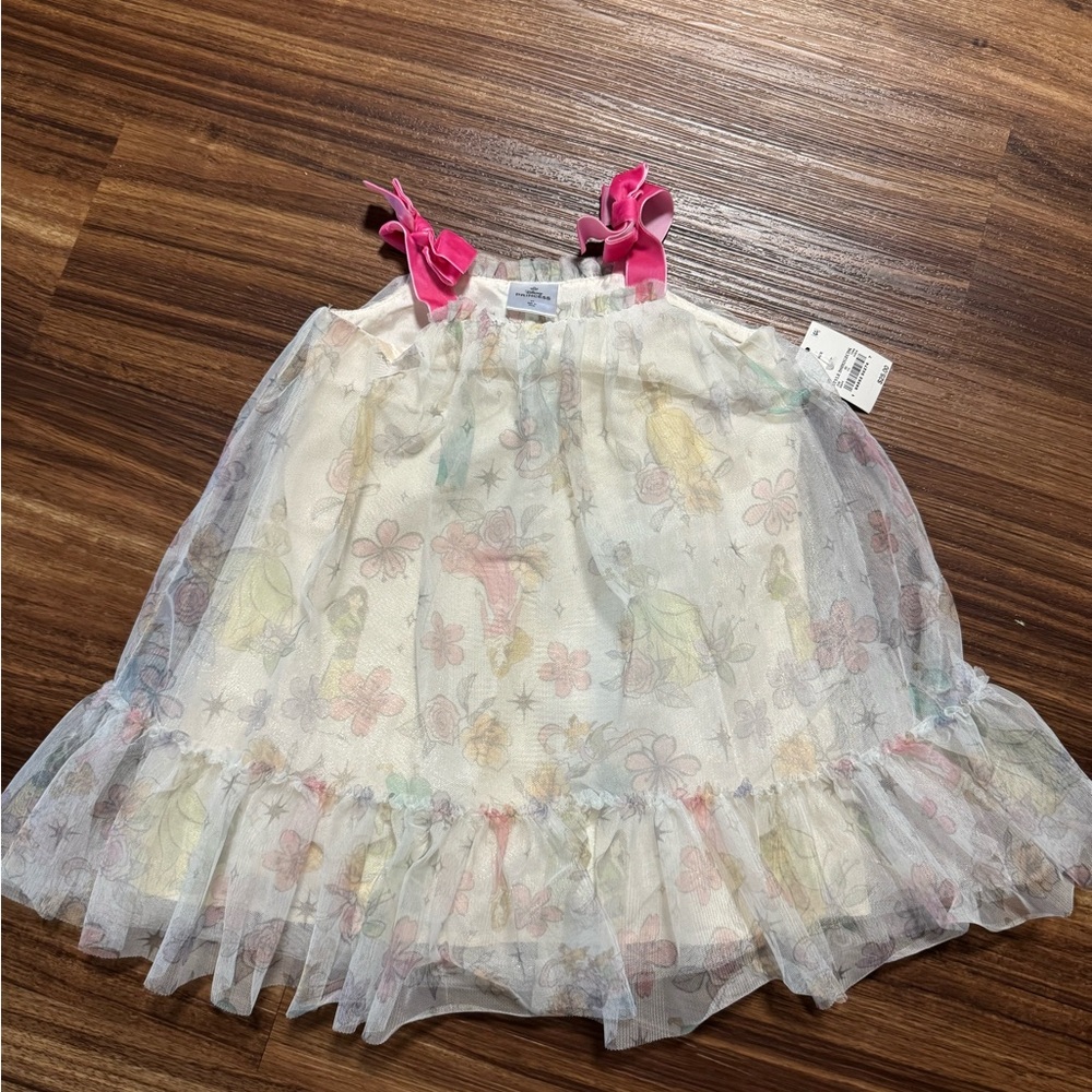 Disney Princess White Dress with Pink Bow Accent